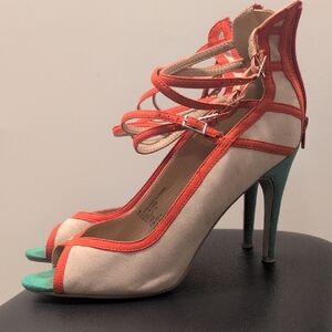 Stylish Red and Green Women's Heels